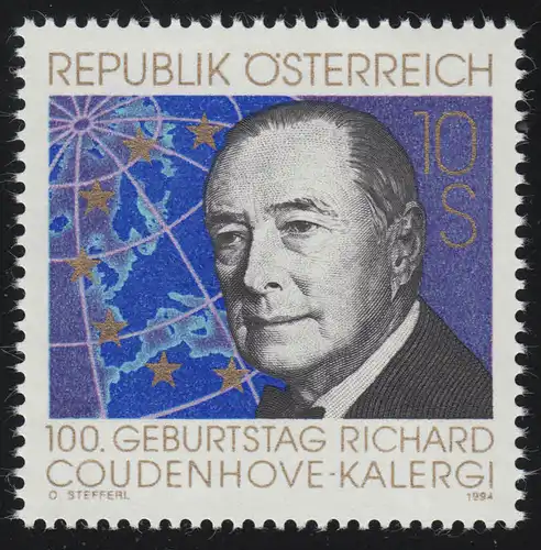 2141 Geburtstag Richard N. Graf von Coudenhove-Kalergi, Autor,10 S **