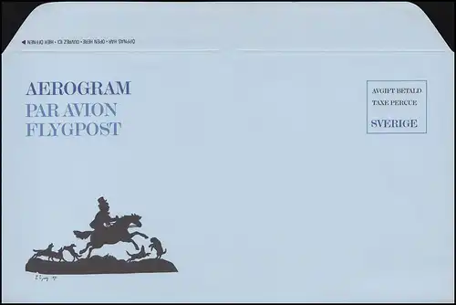 Suède Lettre postale aérienne LF 9 Coupe de ciseaux 1981 - sans valeur, ** frais de port