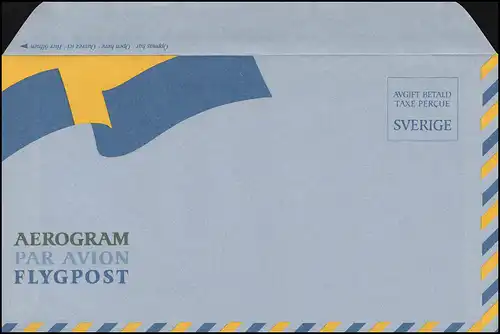 Schweden Luftpostfaltbrief LF 10 Flagge 1986 - ohne Wertangabe, ** postfrisch