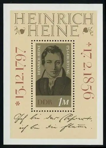 Bloc 37 Heinrich Heine 1972, frais de port