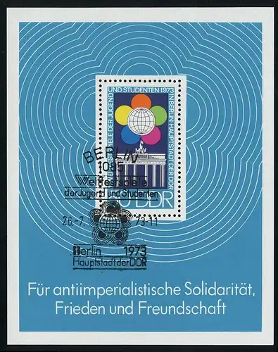 Block 38 Weltfestspiele 1973, ESSt Berlin 26.7.1973