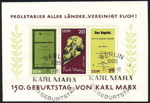 Bloc 27 Karl Marx 1968 avec ESSt Berlin 25.4.1968
