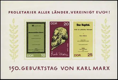 Block 27 Karl Marx 1968, postfrisch **