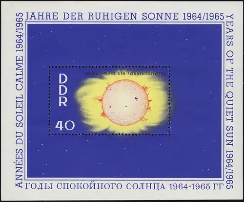 Block 21 Jahr der ruhigen Sonne 40 Pfennig, postfrisch