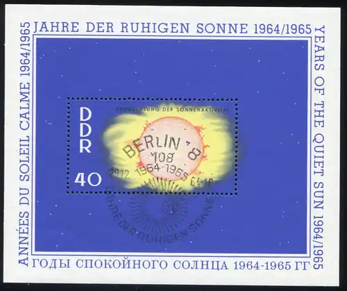 Bloc 21 Année du soleil calme 40 Pfennig, ESSt Berlin