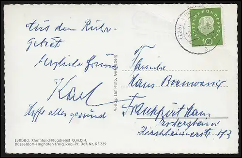 Landpost 22b Neschen über LINZ (RHEIN) 22.4.64 auf AK Gevelsberg/Westfalen