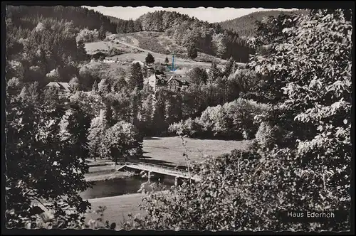 Landpost 21b Beddelhausen auf AK Gasthof Alter Dorfkrug, BERLEBURG 15.8.1959