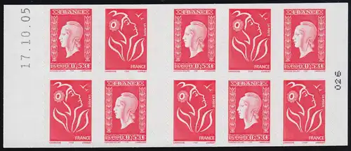 Carnets de marques 3895IBc+4001 Marianne Lamouche et Dulac, date d'impression 17.10.05 **