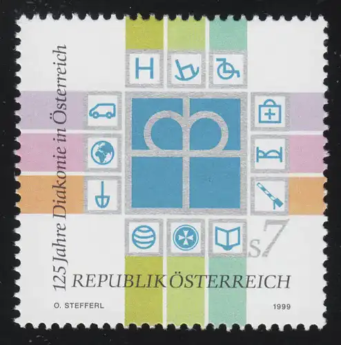 2284 Diaconie en Autriche, symboles pour les domaines de travail d. Diakonie, 7 S **