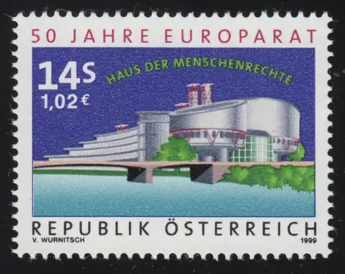 2280 50 Jahre Europarat, Europaratsgebäude Straßburg, 14 S, postfrisch **