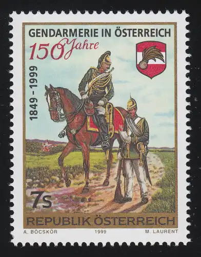 2287 Östereichische Bundesgendarmerie, Gendarmen historische Uniform, 7 S, **