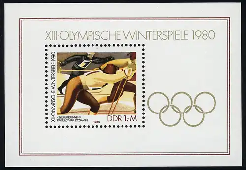 Block 57 Olympische Winterspiele 1980, postfrisch