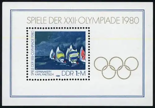 Block 60 Olympiade 1980, postfrisch