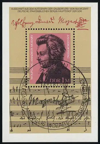 Bloc 62 Wolfgang Amadeus Mozart 1981, ESSt Berlin