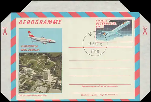 Österreich LF 22 Flugzeug 11 Schilling Luftbild Wien-Oberlaa, ET-O WIEN 1988