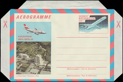Österreich LF 22 Flugzeug 11 Schilling Luftbild Wien-Oberlaa, ** postfrich