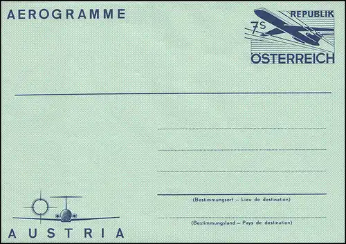 Österreich LF 18 Flugzeug 7 Schilling 1977, mit Scheren, ** postfrich