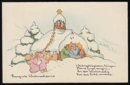 AK Gesegnete Weihnachten von Liesel Lauterborn, Feldpost 21.12.1939 