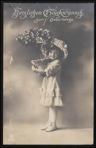 AK Salut fille avec pot de fleurs, posté ZITTAU 13.9.1915