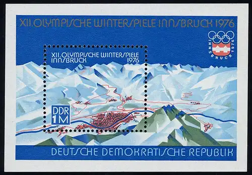 Block 43 Olympische Winterspiele Innsbruck, postfrisch