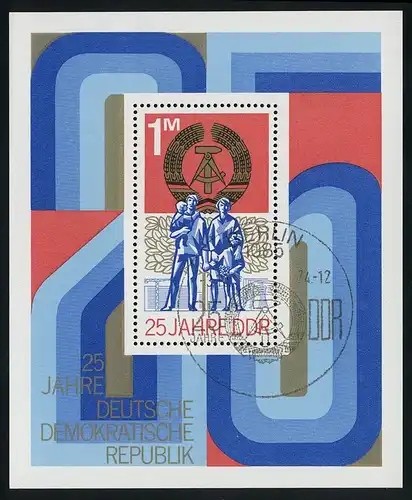 Block 41 25 Jahre DDR 1974, ESSt Berlin 3.10.1974