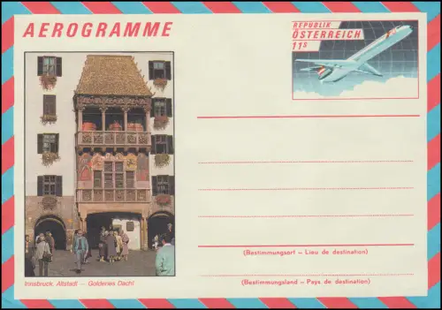 Autriche LF 23 avion 11 shilling Innsbruck Goldenes Dachl, ** post-fraîchissement