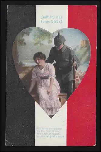 Feldpost BS ORTSLAZARETT ROTHAU 19.3.1916 auf AK Hab' ich nur Deine Liebe