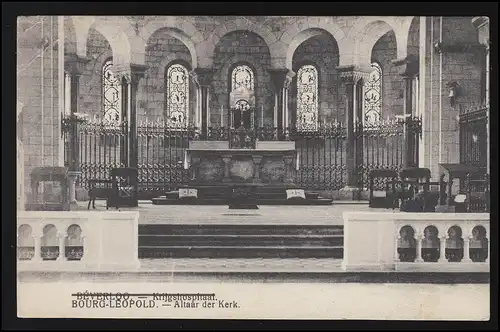 AK Bourg-Leopold Autel Kerk, poste de terrain BEVERLOO TRUPPENPLATZ censure 20.9.1915