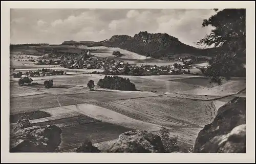 Landpost Kleinhennersdorf über Königstein/Sächs. Schweiz auf AK SSt 17.6.1957