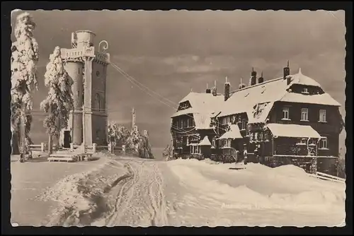 Landpost Blauenthal über AUE / SACHSEN 15.9.1958 auf AK Auersberg im Erzgebirge