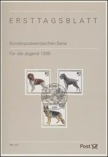 ETB 19/1995 et ET B 19a/ 1995- Jeunesse: Chiens Dockels de poils grossiers Pays de Münster