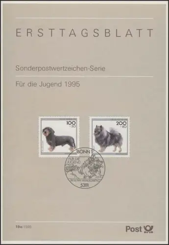 ETB 19/1995 et ET B 19a/ 1995- Jeunesse: Chiens Dockels de poils grossiers Pays de Münster
