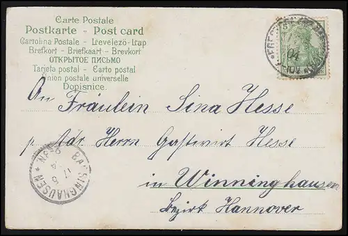 Trauer-AK Am Elterngrab auf dem Friedhof, EGERSDORF17.5.1904 nach BARSINGHAUSEN