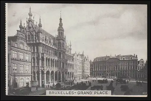 Europa Foto AK BRUXELLES Grand' Place Rathaus, LÜTTICH Hauptbahnhof 10.4.1915