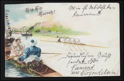 Schiffahrt Regatta Ruderboote Hip hip Hurrah! WINSEN Luhe / STELLE 2.3.1898