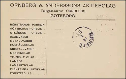 Postkarte P 32 BREVKORT 5 Öre Druckdatum 716, GÖTEBORG 14.2.17 nach RESELE 16.2.