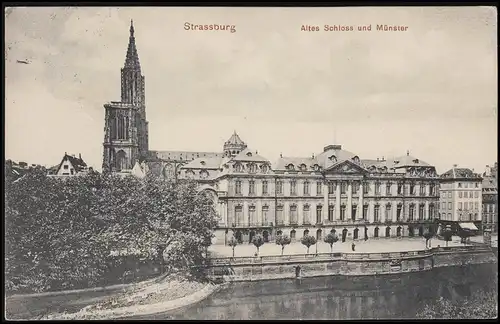 Foto AK Nr. 24, Altes Schloss & Münster STRASSBURG BISCHHEIM HÖNHEIM 29.3.1915