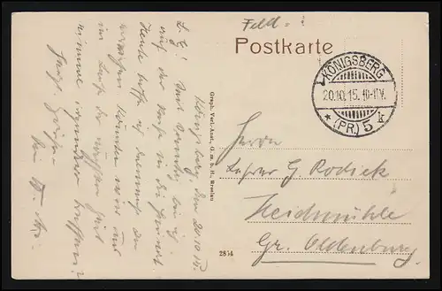 AK 2854 GVA Wroclaw, Börse et GRüne BRETE sur la Pregel, KÖNIGSBERG 20.10.15