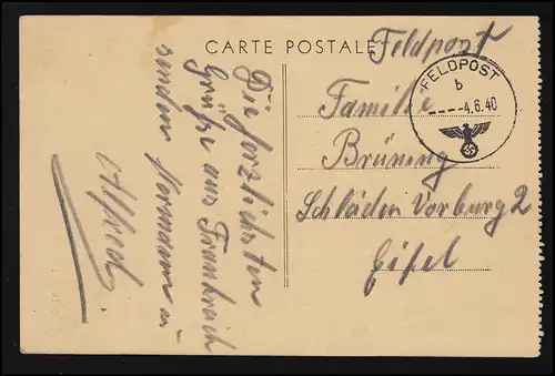 Photo AK France Eglise du Sacré-Cœur LIMOGES, Photo C. Machon, Feldpost 4.6.1940