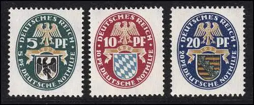 375-377 Aide d'urgence/armure 1925 - Séries fraîches