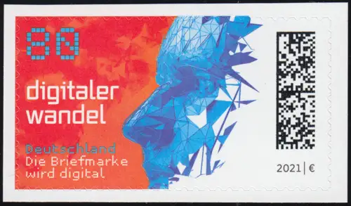 3592A Digitaler Wandel, selbstklebend WEIT gestanzt aus Folienblatt 104A, **