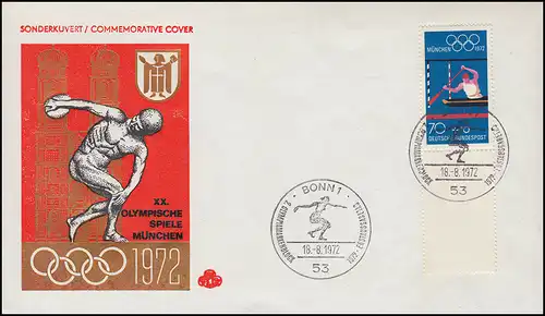 Jeux olympiques 737 Canoë-lalome avec Leefeld en MHB, FDC Bijoux ESSt Bonn