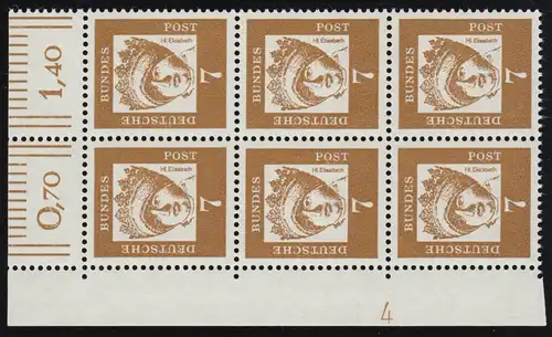 348y DZ St. Elisabeth 7 Pf comme un coin 6 o.l. avec le signe 4 ci-dessous, **