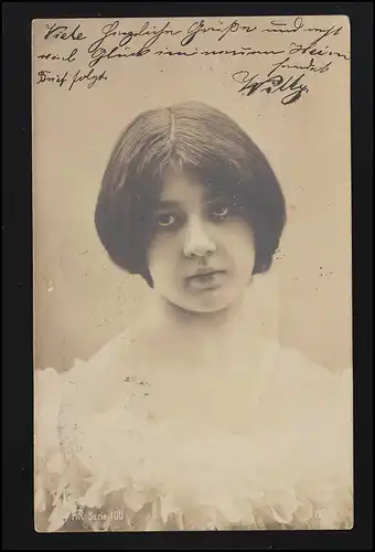 Foto-AK Mädchen im Spitzenkleid, Flaggenstempel MANNHEIM 20.10.1903