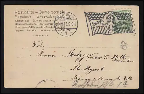 Fille AK photo dans la robe de dentelle, drapeau MANNHEIM 20.10.103