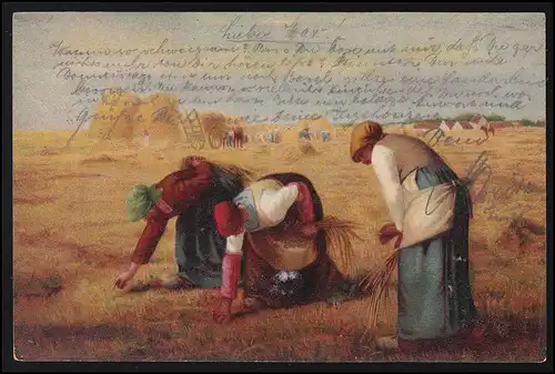AK Getreideernte: Drei Frauen bei der Nachlese, SCHOPFHEIM - ZELL 30.11.1904
