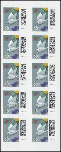 FB 114b Monde des lettres: Pigeon-lettre 85 cent, feuille 10x3652, 162020157, **