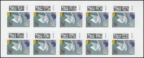 FB 114b Monde des lettres: Pigeon-lettre 85 cent, feuille 10x3652, , **