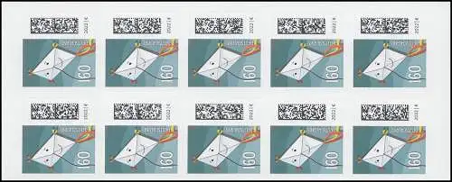 FB 116b Briefdrachen 160 C., Folienblatt 10x3654, , Druckerei GDL, **