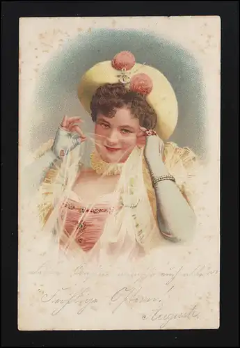 Frauen AK Verführerisch Unterröcke Schleier vor Gesicht CELLE/ NIENHAGEN 13.4.03